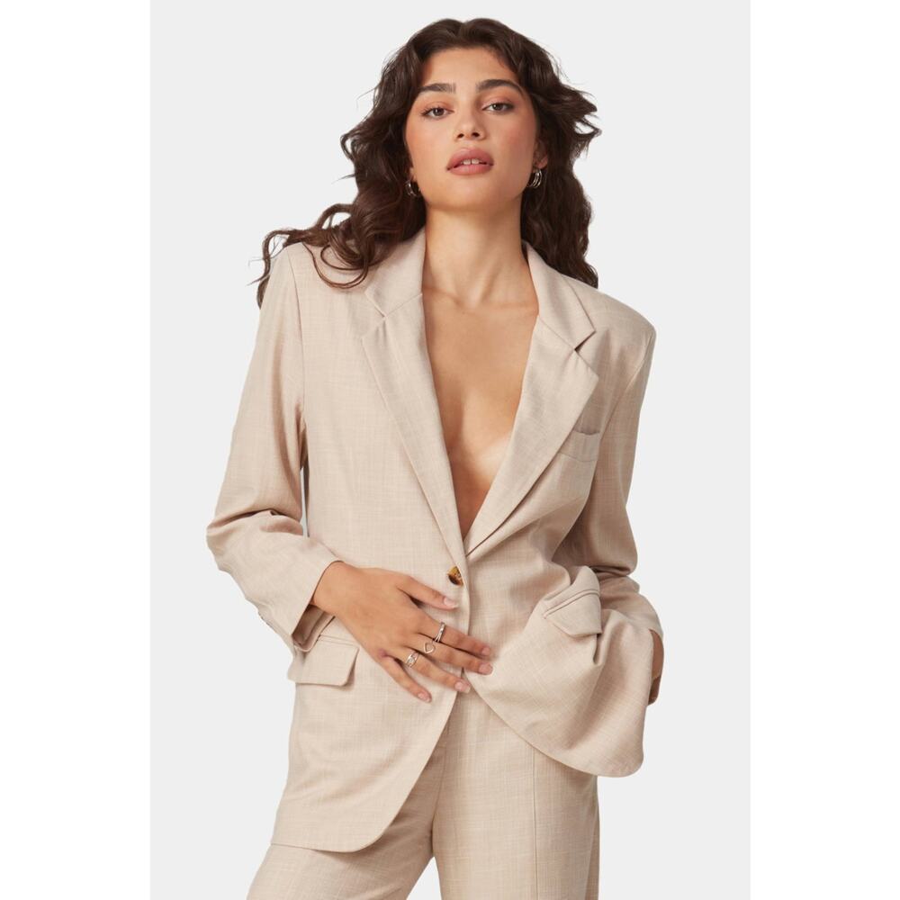 Lola Jeans Diana-CP Blazer Champagne one button closure Medium NWT